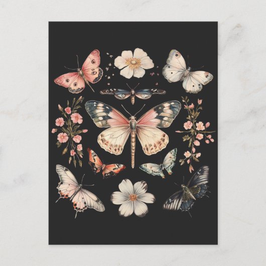 Boho Cottagecore Monarch Butterfly Briefkaart (Voorkant)