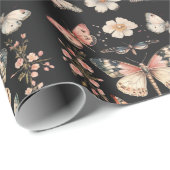 Boho Cottagecore Monarch Butterfly Cadeaupapier (Rol Hoek)