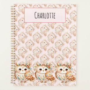 Boho Cottagecore Uil Bloemen Farmcore Charm Planner