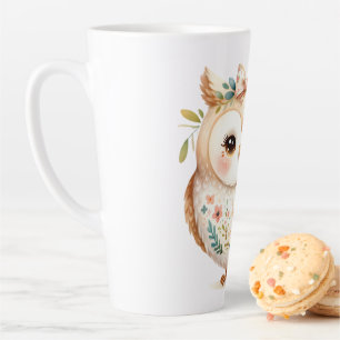 Boho Cottagecore Uil Floral Farmcore Charme Latte Mok