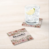 Boho Cottcore Enchanted Wedding Theme Aangepast Kartonnen Onderzetters (Insitu)