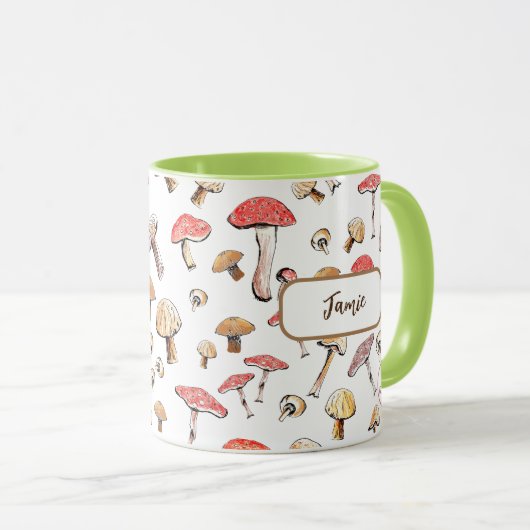 Boho Cottcore-paddenstoelen met de hand geïndividu Mok (Voorkant rechts)