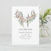 Boho Cotton en Eucalyptus Boho Wedding Photo Save The Date (Staand voorkant)