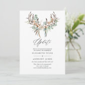 Boho Cotton en Eucalyptus Boho Wedding Update Kaart (Staand voorkant)