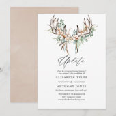 Boho Cotton en Eucalyptus Boho Wedding Update Kaart (Voorkant / Achterkant)