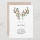 Boho Cotton en Eucalyptus Celebration of Life Kaart (Voorkant / Achterkant)