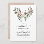 Boho Cotton en Eucalyptus Virtual Wedding Kaart (Voorkant / Achterkant)