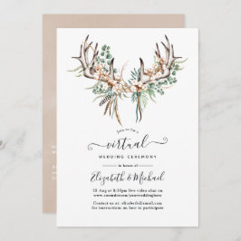 Boho Cotton en Eucalyptus Virtual Wedding Kaart