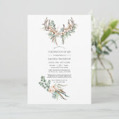 Boho Cotton & Eucalyptus Boho Celebration of Life Kaart (Staand voorkant)