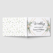 Boho Cotton Green Glitter Lijst Script Bruiloft Gastenboek (Volledig)