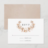 Boho Cotton Wedding RSVP Kaartje (Voorkant / Achterkant)