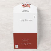 Boho Country Bloemen Huwelijksuitnodiging All In One Uitnodiging (Buitenkant)