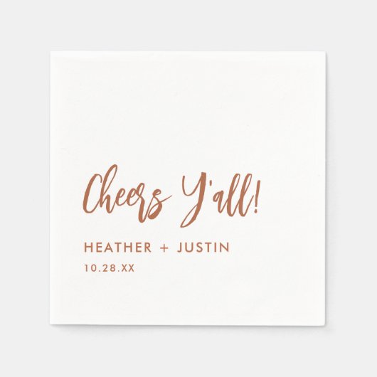 Boho Country Cheers Y'all Texas Trouwfeest   Servet (Voorkant)