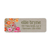Boho Country Floral Kraft Etiket (Voorkant)