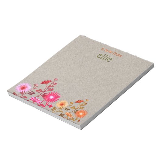 Boho Country Floral Kraft Notitieblok (Linkerzijde)