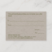 Boho Country Floral Kraft Visitekaartje (Achterkant)