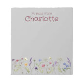 Boho Country Floral madeliefje waterverf grijs Not Notitieblok (Voorkant)