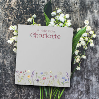 Boho Country Floral madeliefje waterverf grijs Not Notitieblok