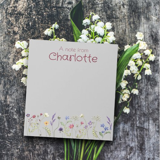 Boho Country Floral madeliefje waterverf grijs Not Notitieblok