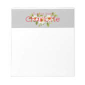 Boho Country Floral madeliefje waterverf grijs Notitieblok (Voorkant)