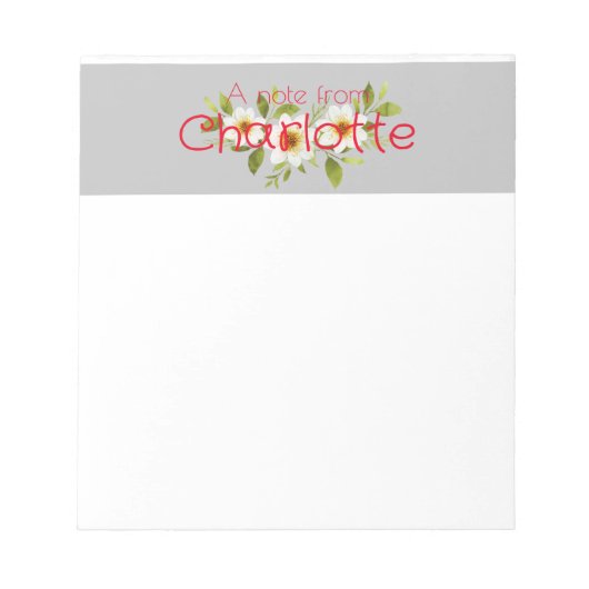 Boho Country Floral madeliefje waterverf grijs Notitieblok (Voorkant)