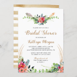 Boho Country Floral Waterverf Arrow Vrijgezellenfe Kaart