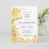 Boho Country Geel Roze Wilde Bloemen Bruiloft Fees Kaart (Staand voorkant)