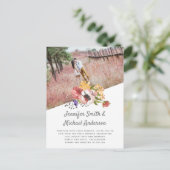 Boho Country Roze Koraal Bloem Moderne Trouw Briefkaart (Staand voorkant)