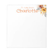 Boho Country  sinaasappel wilde bloem waterverf Notitieblok (Voorkant)