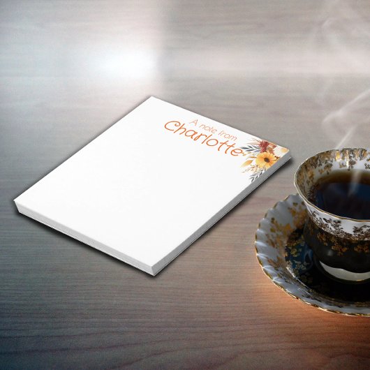 Boho Country  sinaasappel wilde bloem waterverf Notitieblok