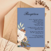 Boho Country Wedding Dusty Blue Reception Informatiekaartje