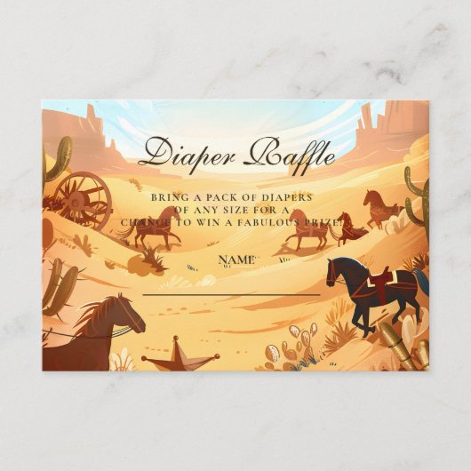 Boho Country Western Diapper Raffle Informatiekaartje (Voorkant)