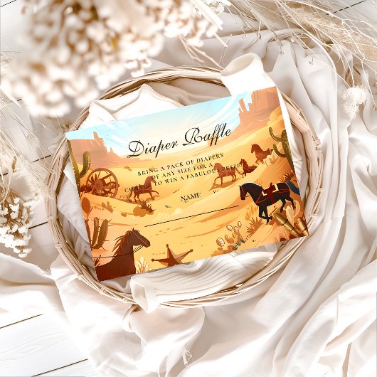 Boho Country Western Luier Raffle Informatiekaartje