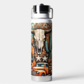 Boho Country Westerne Gitaar Cowgirl Waterfles (Achterkant)