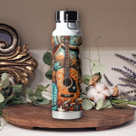Boho Country Westerne Gitaar Cowgirl Waterfles