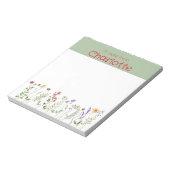 Boho Country wilde bloem waterverf groen Notitieblok (Linkerzijde)