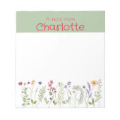 Boho Country wilde bloem waterverf groen Notitieblok (Voorkant)