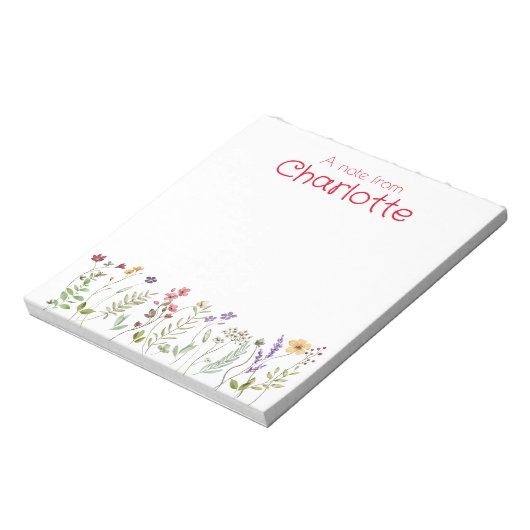 Boho Country  wilde bloem waterverf Notitieblok (Linkerzijde)