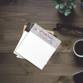 Boho Country wildflower waterverf grijs Notitieblo Notitieblok