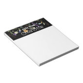 Boho Country wildflower waterverf zwart Notitieblo Notitieblok (Schuin)