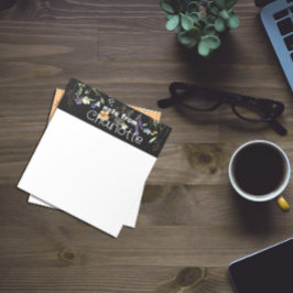 Boho Country wildflower waterverf zwart Notitieblo Notitieblok