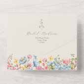 Boho Country Wildflower Wedding All In One Uitnodiging (Achterkant)