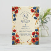 Boho Countryside Zomerbruiloft Kaart (Staand voorkant)