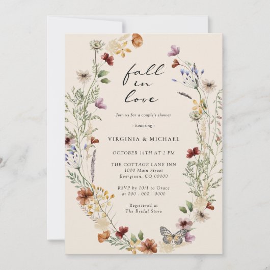 Boho Couple's Shower Invitation Kaart (Voorkant)