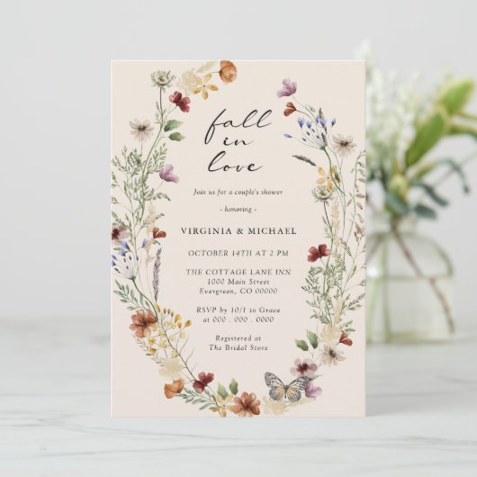 Boho Couple's Shower Invitation Kaart (Staand voorkant)