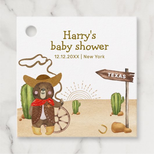 Boho Cowboy Beer Western Rodeo Cactus Baby shower Bedankjes Labels (Voorkant)