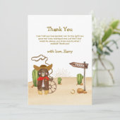 Boho Cowboy Beer Western Rodeo Cactus Baby shower Bedankkaart (Staand voorkant)