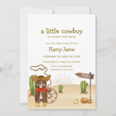 Boho Cowboy Beer Western Rodeo Cactus Baby shower Kaart (Voorkant)