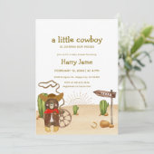 Boho Cowboy Beer Western Rodeo Cactus Baby shower Kaart (Staand voorkant)