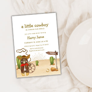 Boho Cowboy Beer Western Rodeo Cactus Baby shower Kaart